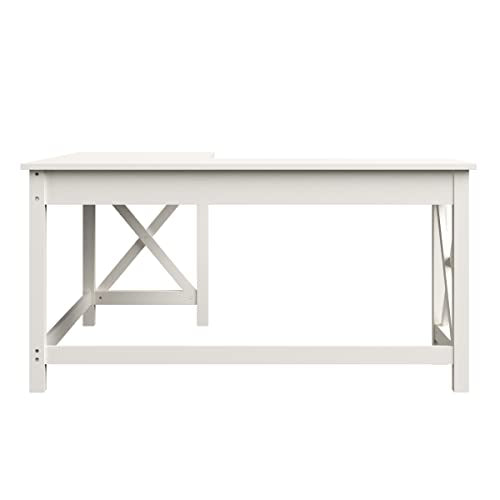 Lavish Home Computer Desk - L-Shaped Desk with X-Pattern Legs - for Office, Computer, or Craft Table - Desks for Home Office (White) Lavish Home