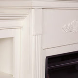 SEI Furniture Tennyson Electric Fireplace with Bookcases, New Ivory SEI Furniture
