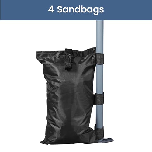 Yaheetech 10x10 1-Person Setup Pop Up Canopy Tent, Instant Portable Commercial Canopy Tent, Outdoor Gazebo with 1-Button Push, Wheeled Bag & 4 Sandbags for Home, Party & Outdoor, Silver-Coated White Yaheetech