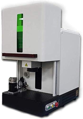 50W Enclosure Type JPT Fiber Laser Marking Machine Fiber Laser Engraver Laser Marker 110×110mm Lens and D69 Rotary Axis Class 1 Laser Output Power 0.39mW SFX