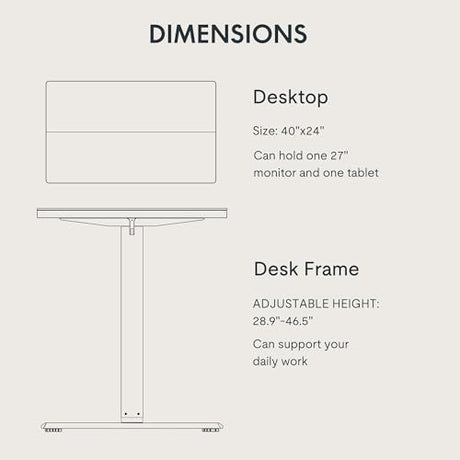 FLEXISPOT Standing Desk Electric Height Adjustable Desk with 40 x 24 Inch Splice Board, Home Office Computer Workstation, Black Top + Black Frame FLEXISPOT