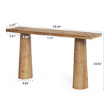 TRIBEWOOD 63-Inch Solid Wood Console Table, Farmhouse Entryway Table, Rectangular Long Sofa Table Behind Couch for Entryway, Hallway, Living Room, Entrance TRIBEWOOD
