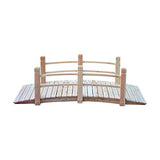 Outsunny Fir Wood Garden Bridge Arc Walkway with Side Railings for Backyards, Gardens, and Streams, Natural Wood, 60" x 26.5" x 19" Outsunny