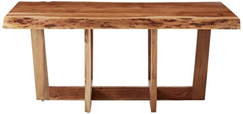 Alaterre Furniture Berkshire Live Edge Solid Wood 42 inch Coffee Table, Natural