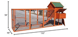 Omitree 122" Deluxe Large Wood Chicken Coop Backyard Hen House with 4 Nesting Box Outdoor Run Omitree