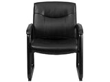 Flash Furniture Hercules Series Big & Tall LeatherSoft Executive Side Reception Chair, Padded Lobby Chair with 500-lb. Static Weight Capacity, Black
