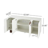 Christopher Knight Home Kyala Modern Sideboard Buffet Cabinet with Adjustable Shelves, Wooden Living Room TV Stand with Storage, Multifunctional Storage Cabinet, Entryway Console Table, White Christopher Knight Home