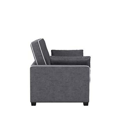 Serta Ainsley Loveseat with Pull Out Sleeper Microfiber Charcoal Full