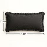 Empire Linen Ruffled Body Pillowcase | Cotton Satin Weave | Soft & Breathable with Hidden Zipper | Decorative Single Ruffle Cover | Dark Grey, 20x48 Empire Linens