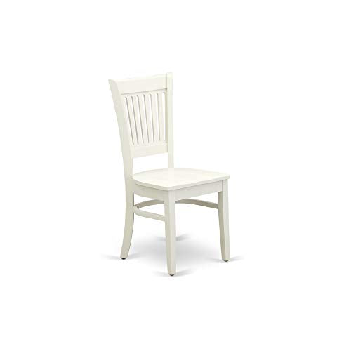 East West Furniture Capri 7 Piece Set Consist of a Rectangle Dining Room Table and 6 Wood Seat Chairs, 36x60 Inch, Linen White East West Furniture