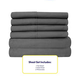 Twin Size Bed Sheets - 4 Piece 1500 Supreme Collection Fine Brushed Microfiber Deep Pocket Twin Sheet Set Bedding - 1 EXTRA PILLOW CASES, GREAT VALUE, Twin, Gray Sweet Home Collection