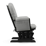 Storkcraft Premium Hoop Glider & Ottoman (Black with Light Gray) — GREENGUARD Gold Certified, Wood Craftsmanship, Convenient Storage Pockets, Smooth-Gliding Chair for Nursery, Multi-Award-Winning Storkcraft