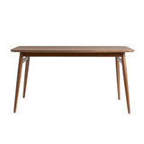 Walker Edison Mid-Century Modern Solid Wood Tapered-Leg Dining Table, 59 Inch, Walnut Walker Edison