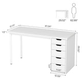 Tribesigns 47 inches Vanity Desk with 5 Drawers (White) Tribesigns