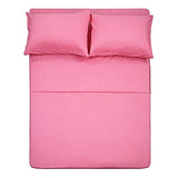 4 Piece Bed Sheet Set (Full,Peach Pink) 1 Flat Sheet,1 Fitted Sheet and 2 Pillow Cases,Brushed Microfiber Luxury Bedding with Deep Pockets Best Season