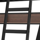 Bellemave Bunk Beds Twin Over Full Size with Storage Shelves & LED Light, Metal Twin Over Full Bunk Bed Frame with Wood Board & Sturdy Slats, Heavy Duty Bed Frame, Noise Free, Black Bellemave