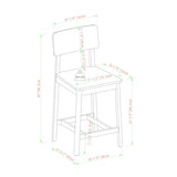 Walker Edison 2-Piece Minimalist Solid Wood Counter Stool, Set of 2, Black Walker Edison