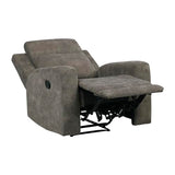 Lexicon Manual Recliner Chair, Textured Microfiber Reclining Sofa Chair, Home Theater Seating, Wall Hugger, Track Arms, Manual Recliner for Living Room/Office/Apartment, Easy Assembly, Brown Lexicon