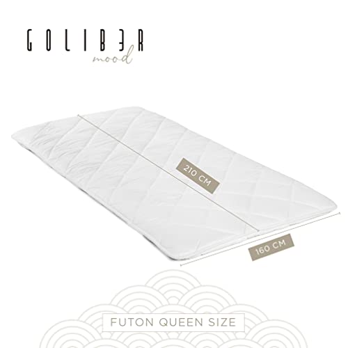 Goliber Japanese Futon Japanese Floor Bed, Tatami Foldable Bed, Roll Up Sleeping Pad, Shikibuton, (Queen 62 x 82 inch - 160 x 210 cm) Goliber