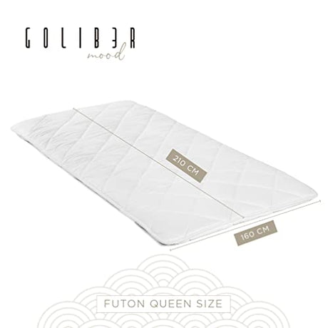 Goliber Japanese Futon Japanese Floor Bed, Tatami Foldable Bed, Roll Up Sleeping Pad, Shikibuton, (Queen 62 x 82 inch - 160 x 210 cm) Goliber