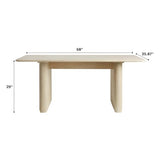Walker Edison Modern Vertical Reeded Plinth-Base Dining Table, 68 Inch, Birch Walker Edison