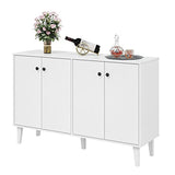 Panana Sideboard Buffet Cabinet Kitchen Storage Cabinet Living Room 4 Doors Console Table (White) Panana