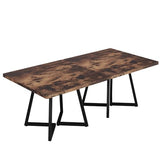 Tribesigns Square Dining Table Set of 2, 31.5" Farmhouse Dinner Table with Metal Base, Wood Kitchen Table for Dining Room, Small Space, Apartment, Rustic Brown & Black Tribesigns