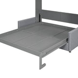 Ball & Cast Queen Size Murphy Bed Wall Bed with Sofa,can be Folded,Multifunctional Hideaway Cabinet Bed Frame,No Box Spring Needed,for Apartment,Bedroom,Guest Room,Gray Ball & Cast