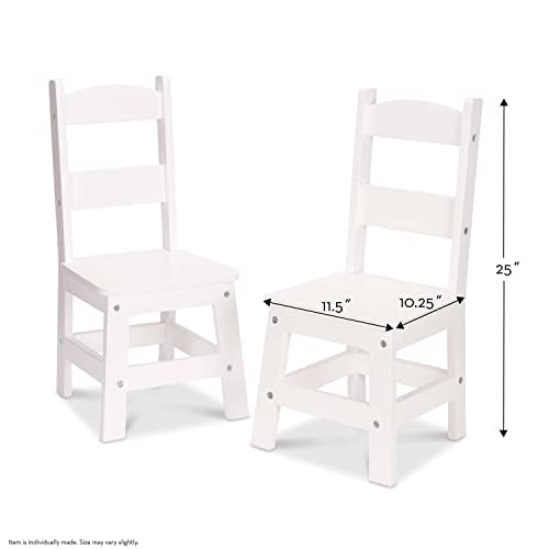 Melissa & Doug Wooden Chairs, Set of 2 - White Furniture for Playroom - Kid's Play Chairs, Toddler Activity Chairs, Children's Furniture - WoodArtSupply