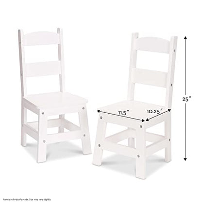 Melissa & Doug Wooden Chairs, Set of 2 - White Furniture for Playroom - Kid's Play Chairs, Toddler Activity Chairs, Children's Furniture - WoodArtSupply