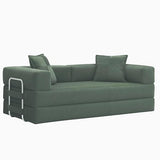 GRUSIGN 78 Inch Convertible Sofa Bed, 5-in-1 Futon Sofa Bed Pull Out Couch, Boneless Couch Bed for Living Room, Corduroy Boneless Couches for Bedroom, Apartment, No Assembly Sleeper Sofa Bed, Green GRUSIGN