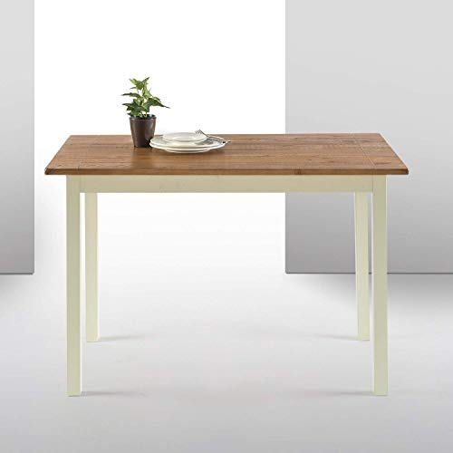 ZINUS Becky Farmhouse Wood Dining Table, Table Only White 45 in x 28 in x 29 in