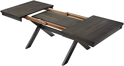 Crosley Furniture Hayden 9-Piece Modern Farmhouse Dining Table Set for 8 with 6 Slat and 2 Parsons Chairs, Slate Crosley Furniture