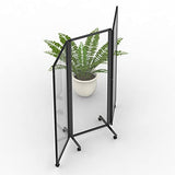 Stand Up Desk Store ReFocus Three-Panel Trifold Acrylic Room Divider Partition Privacy Screen (Clear Acrylic, 71" x 65") S Stand Up Desk Store