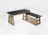 EUREKA ERGONOMIC L Shaped Standing Desk Ark EX, 60in Executive Adjustable Height Office Desk with Drawers,Computer Desk with Storage, Modern Executive Home Office,Oak Grey EUREKA ERGONOMIC