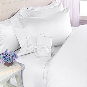 Elegant Comfort Luxury Soft 1500 Premier Egyptian 4-Piece Premium Hotel Quality Wrinkle Resistant Coziest Bedding Set, All Around Elastic Fitted Sheet, Deep Pocket up to 16inch, King, White Elegant Comfort