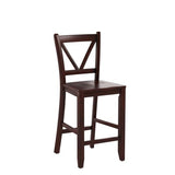 Winsome Wood Victor 2-Piece V-Back Counter Stools, 24-Inch, Brown Winsome
