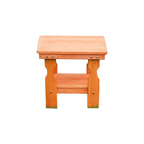 Amish Casual Heavy Duty Outdoor Wood End Table in Cedar Stain - Quality Crafted in The USA from Treated Pine by Amish Artisans Amish Casual