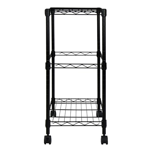 Oceanstar 2-Tier Metal Rolling File Cart, 24 in. L x 12.4 in. W x 28 in. H, Black Oceanstar