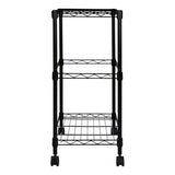 Oceanstar 2-Tier Metal Rolling File Cart, 24 in. L x 12.4 in. W x 28 in. H, Black Oceanstar