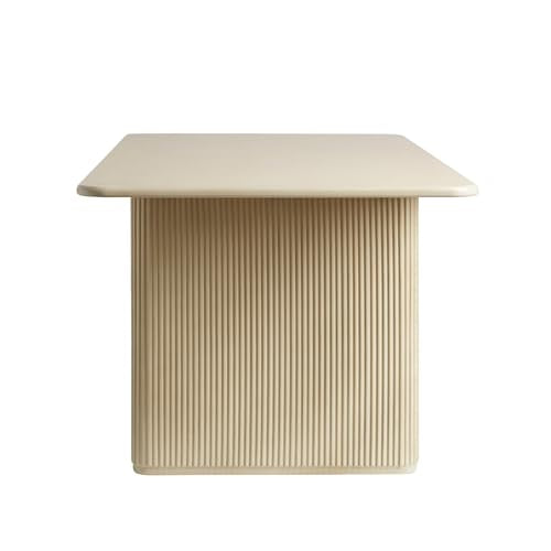 Walker Edison Modern Vertical Reeded Plinth-Base Dining Table, 68 Inch, Birch Walker Edison