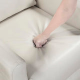 Lexicon Manual Recliner Chair, Wall Hugger Reclining Chair, Faux Leather Nursery Recliner, Tab Pull Reclining, Magazine Pocket, for Living Room/Theater Seating/Apartment, Easy Assembly, Beige
