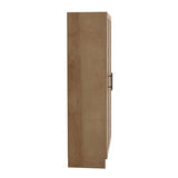 Prepac Natural Oak Elite 65" Tall Accent Kitchen Pantry Cabinet, Craft or Bathroom Storage Cabinet, Buffet Storage with Panel Doors, 3 Shelves, 32" W x 16.75" D x 65" H, Ideal for Home Organization Prepac
