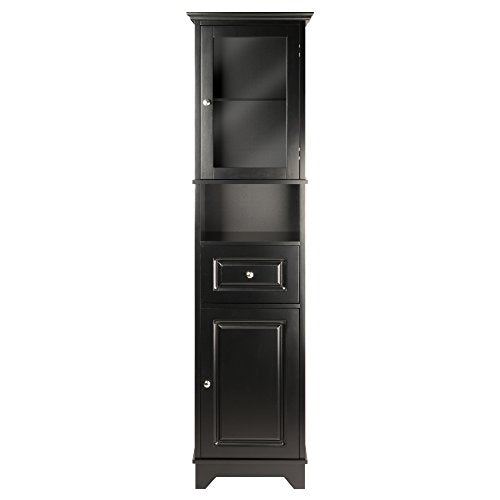 Winsome Wood Alps Tall Cabinet with Glass Door and Drawer - WoodArtSupply