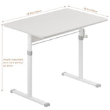 Kripyery Manual Crank Standing Desk, Adjustable Height Ergonomic Computer Desk with 40 x 24 Inch Wood Top, Lockable Wheels, for Home Office or Study, Easy Assembly, 150lbs Capacity White Kripyery