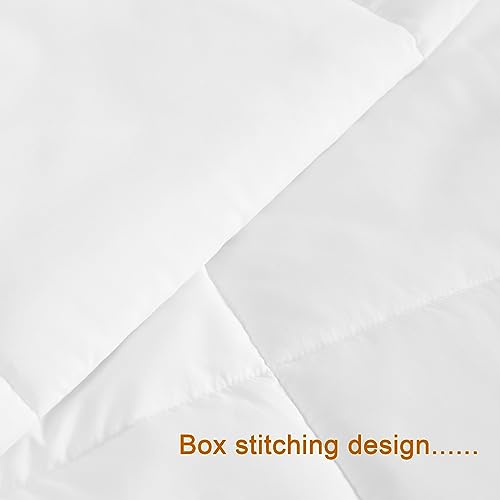 NTBAY Twin Comforter - Down Alternative Duvet Insert, All Season Bedding Quilted with Corner Tabs, Machine Washable, Soft Comforter Only, White NTBAY