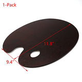 HEVSTIL Wooden Palette - Oval Oil Painting Palette with Gouache Color Seal HEVSTIL