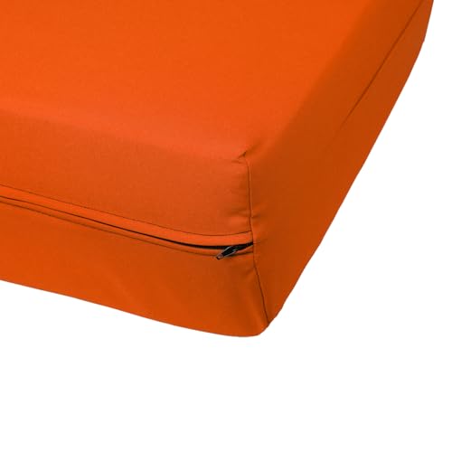 MoNiBloom Twin Futon Cover, Armless Stretch Futon Slipcover Armless Sofa Cover Furniture Protector, Washable Zippered Futon Couch Cover for Adults Kids and Pets, Jackknife Rv Sofa Covers, Pumpkin MoNiBloom