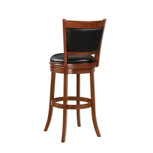 Ball & Cast Swivel Pub Height Barstool 29 Inch Seat Height Cherry Set of 1 - WoodArtSupply