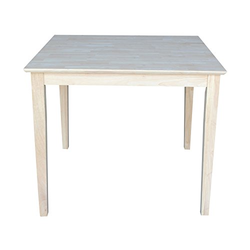 IC International Concepts Solid Wood Top Table, Unfinished IC International Concepts